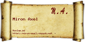 Miron Axel névjegykártya